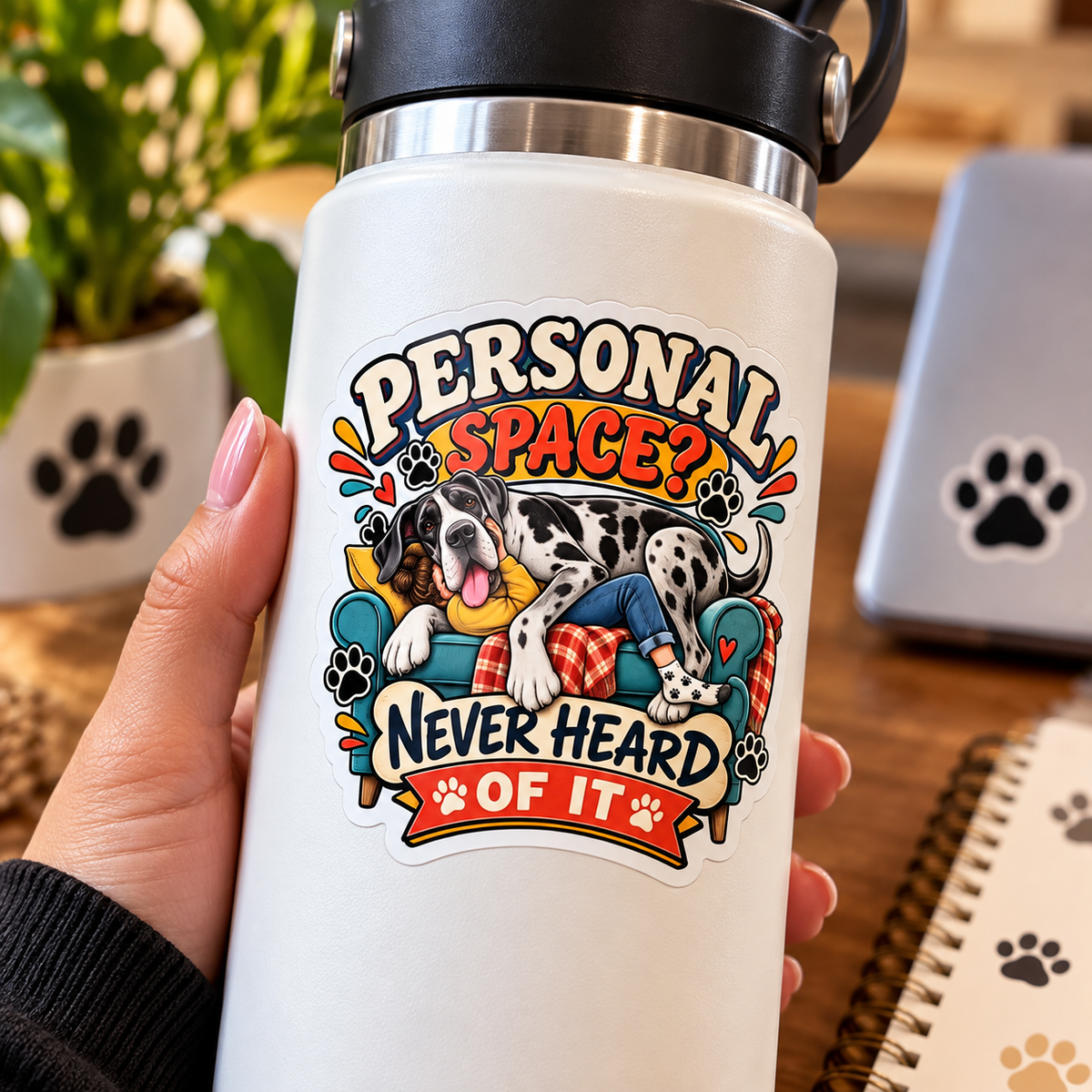 Personal Space? Never Heard of it Funny Great Dane Dog Sticker