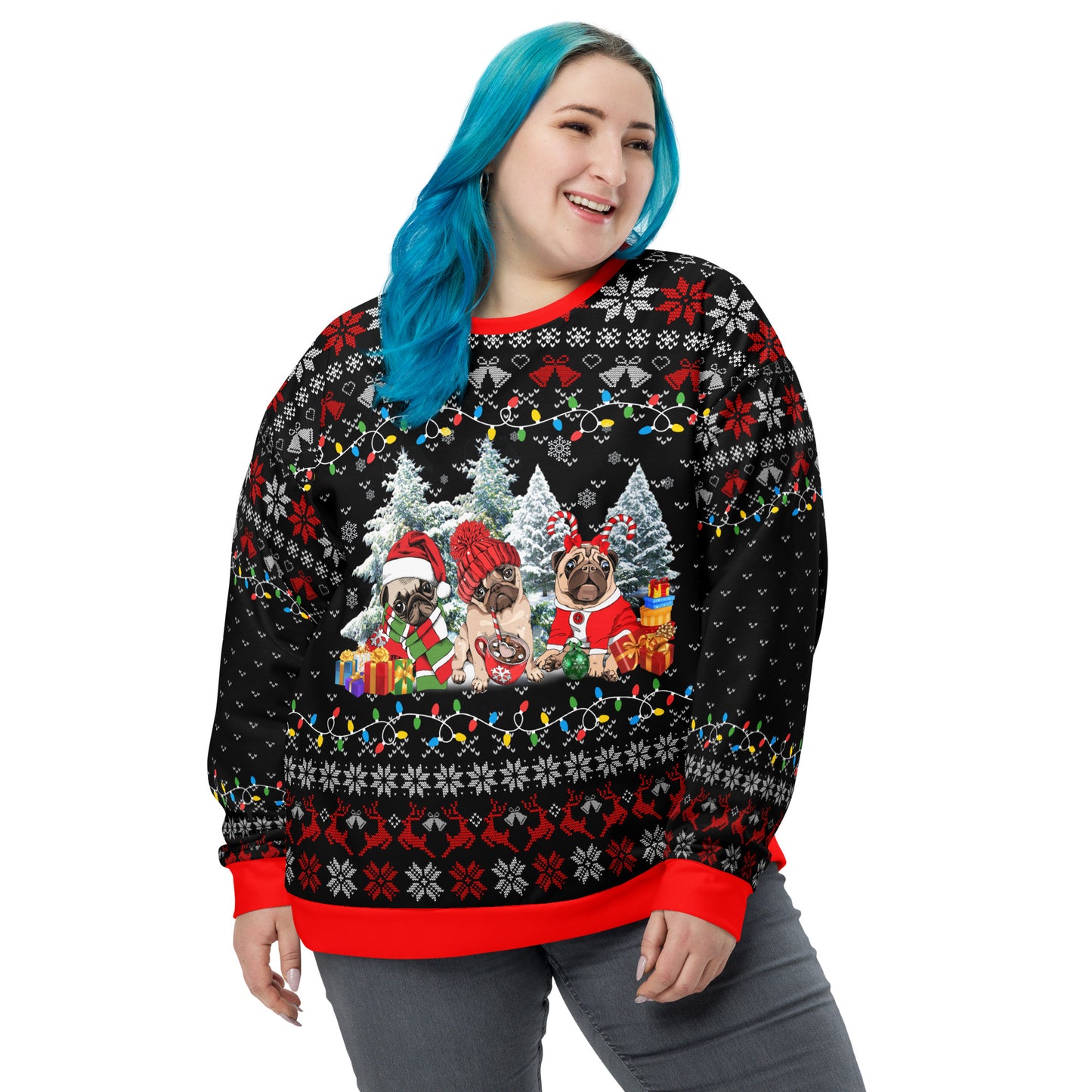 Pug Christmas Dogs Ugly Christmas Sweatshirt