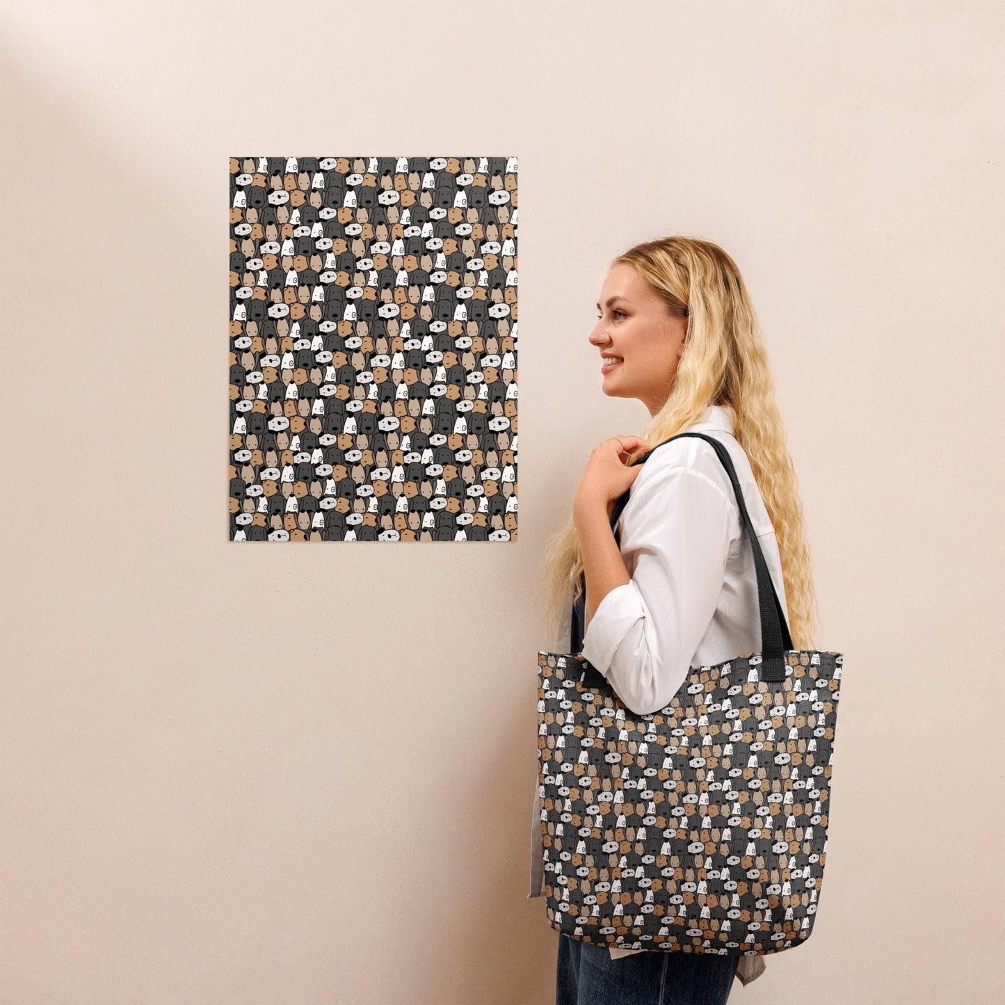 Cute Dog Faces - Dog Mom Tote bag