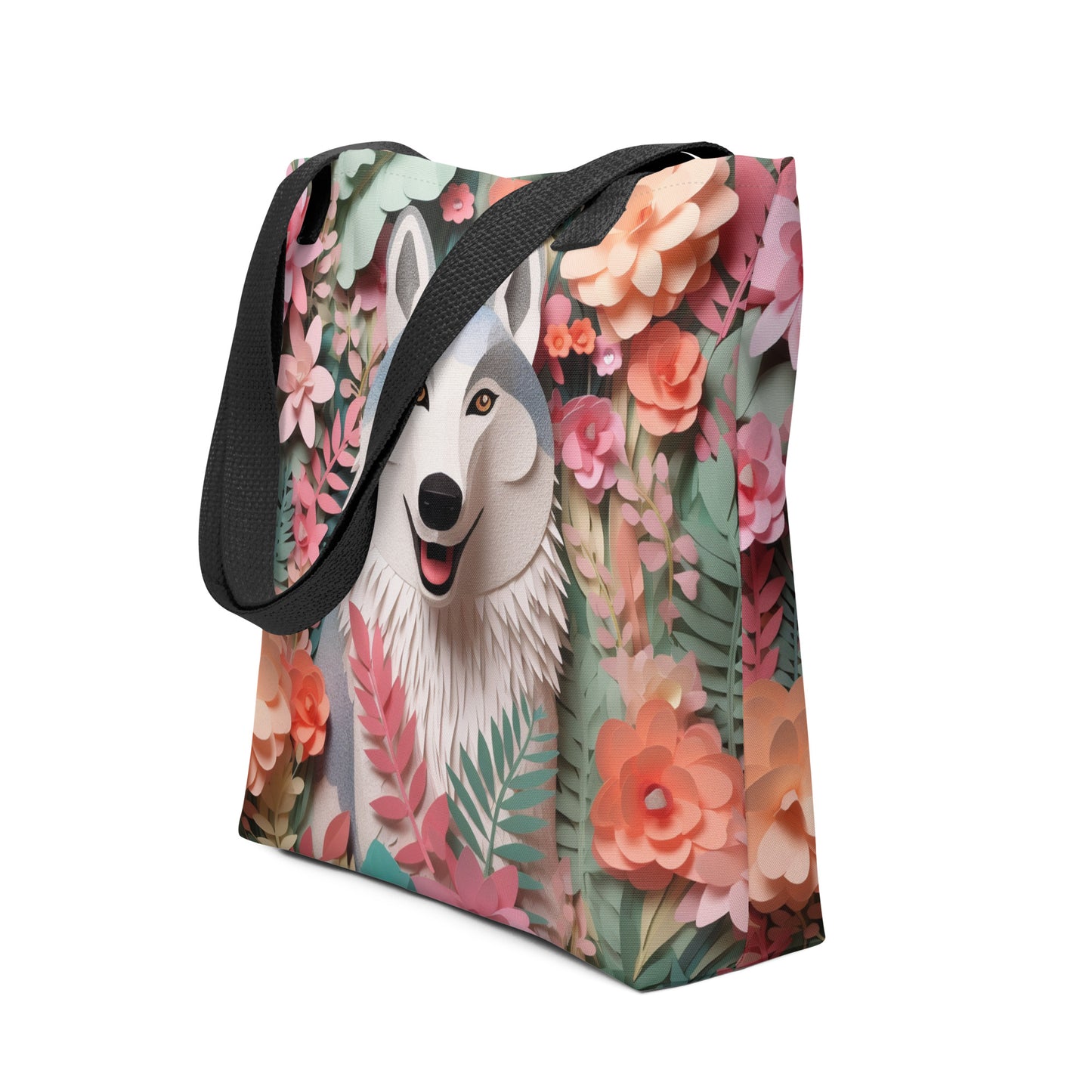 Husky Floral Tote bag for Dog Moms