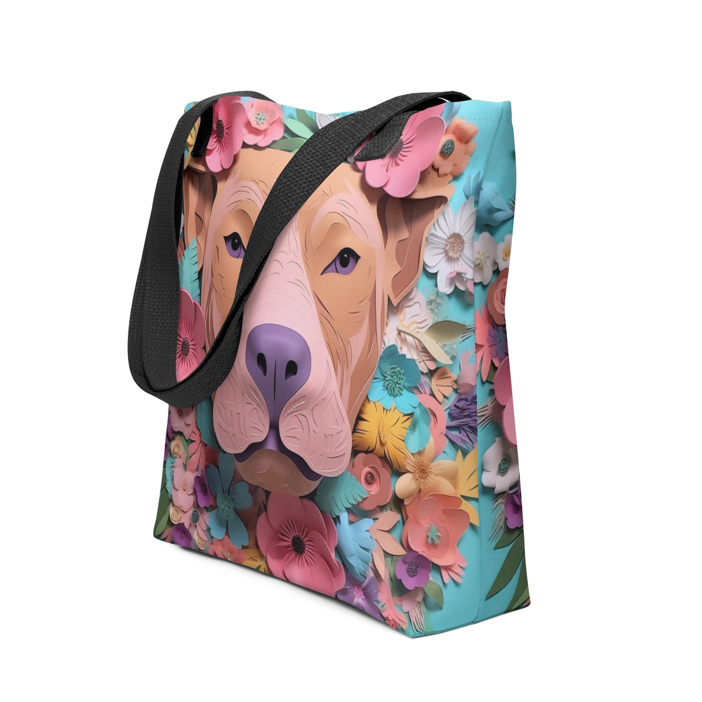 Pitbull Floral Tote bag for Dog Moms