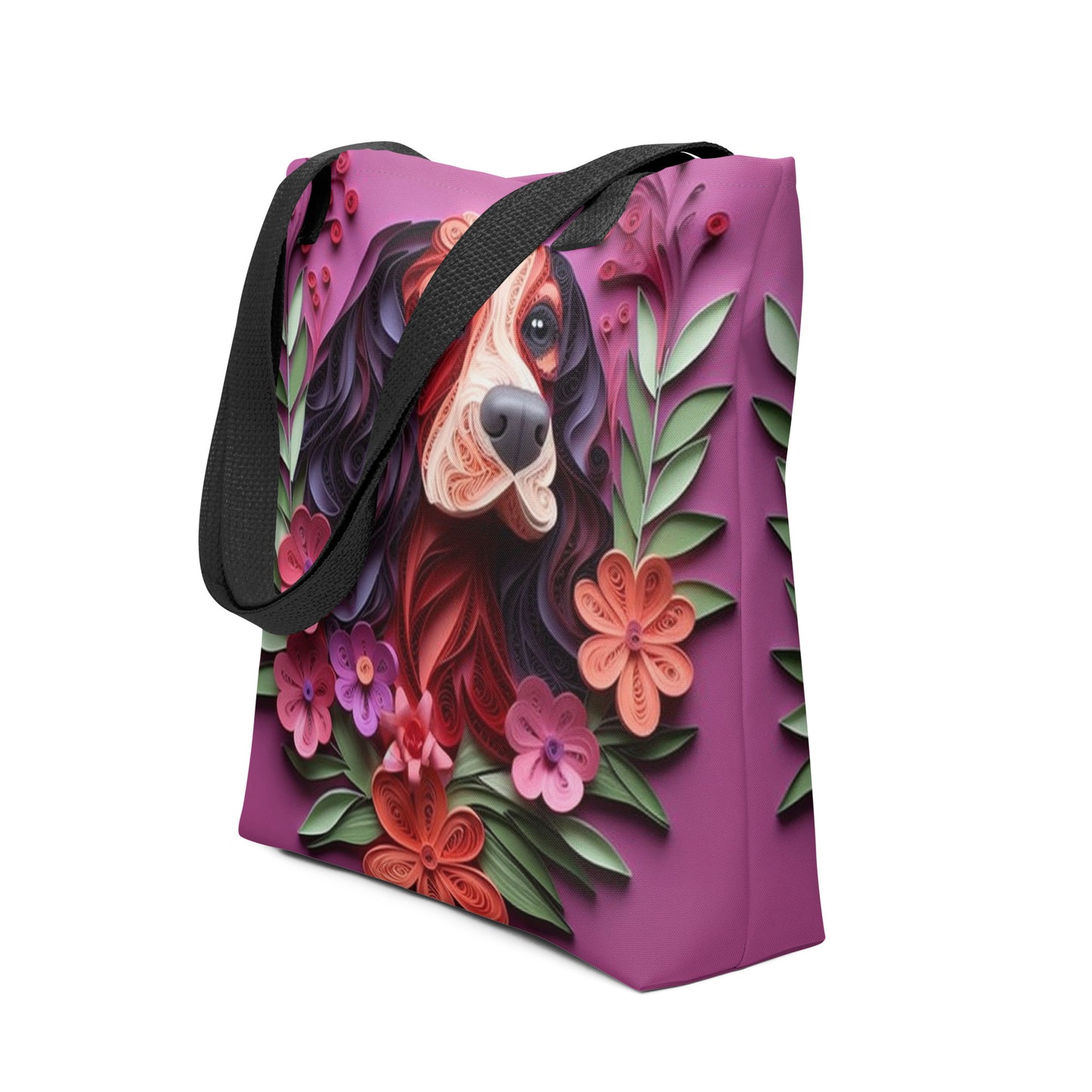 Beagle Mix Breed Floral Tote bag for Dog Mom