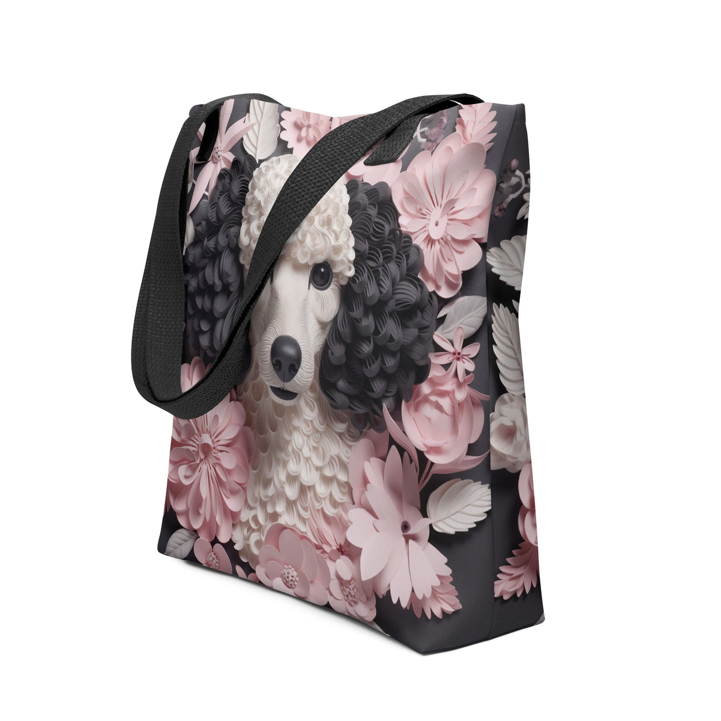 Poodle Dog Floral Tote bag for Dog Mom