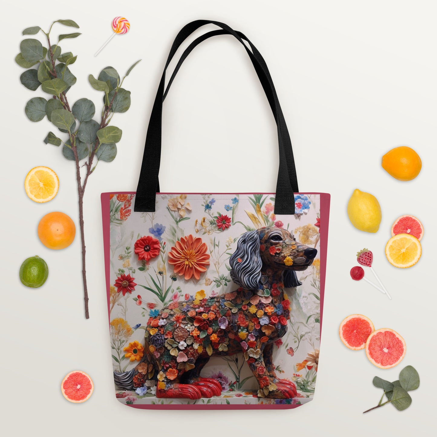Dachshund Floral Tote bag for Dog Moms