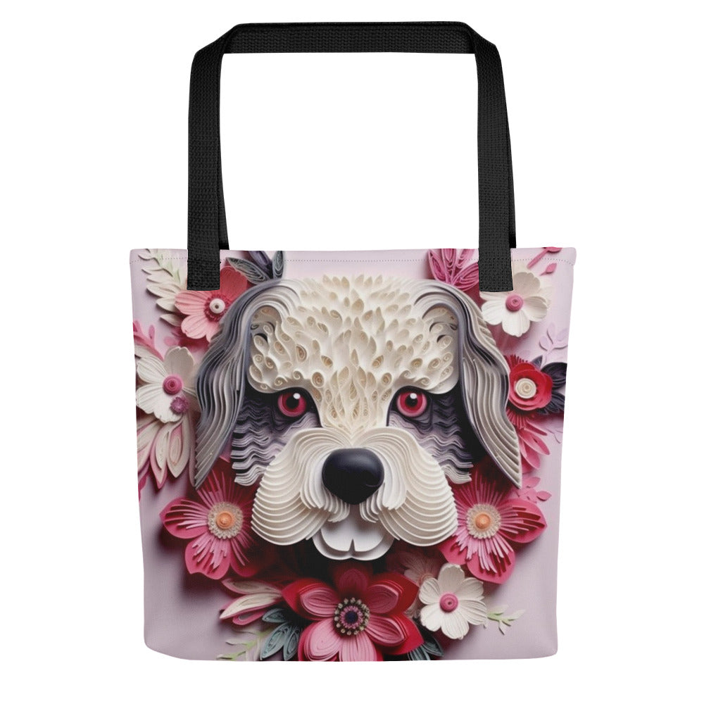 Shih Tzu Floral Tote bag for Dog Mom