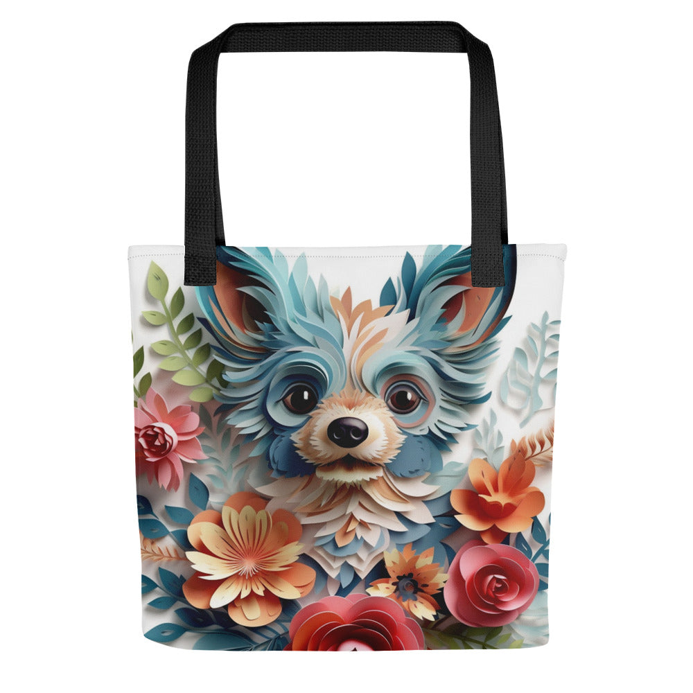 Chihuahua Dog Floral Tote bag for Dog Mom