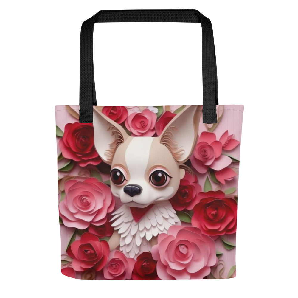 Chihuahua Dog Floral Tote bag for Dog Mom