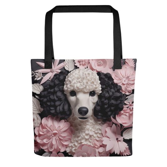 Poodle Dog Floral Tote bag for Dog Mom
