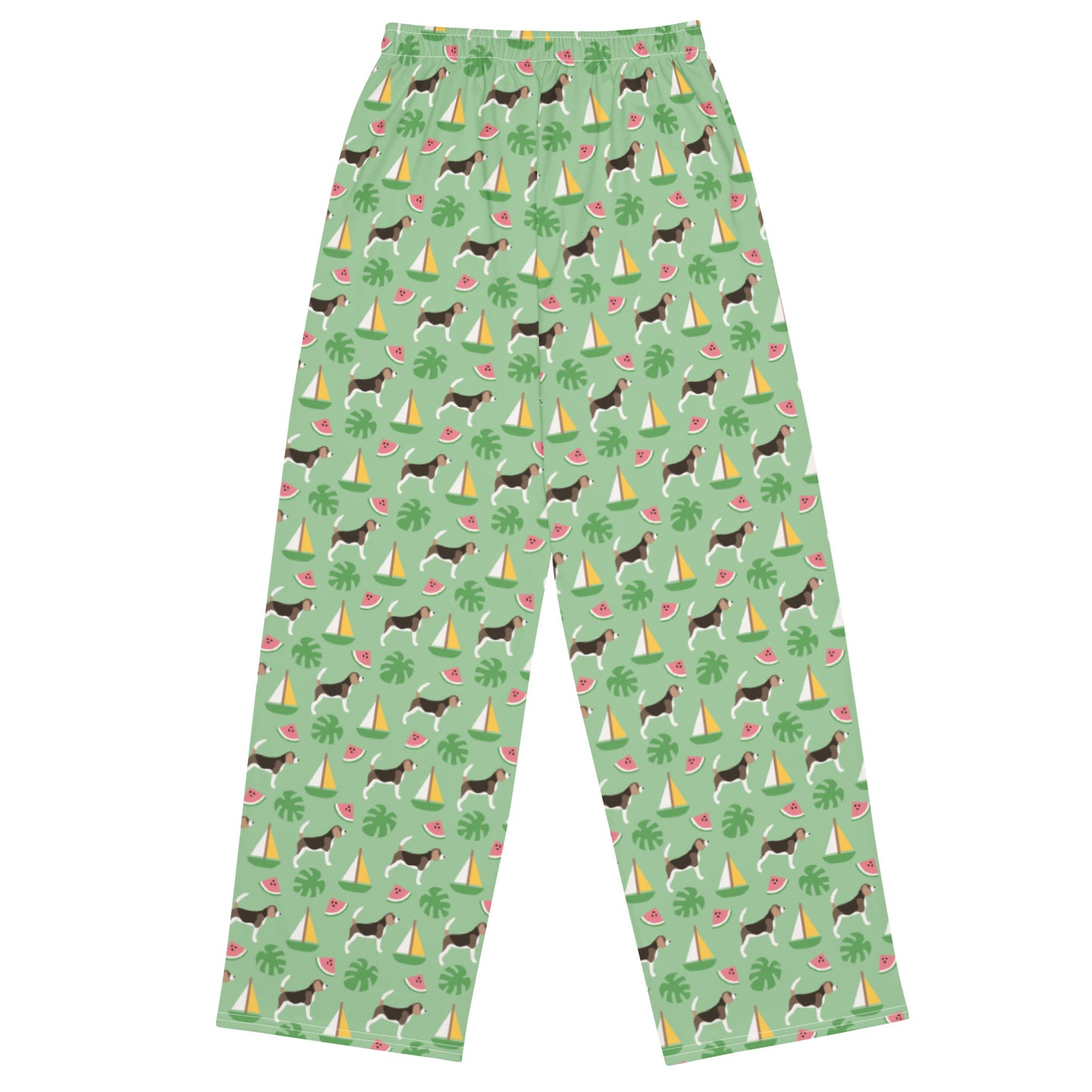 Dog Lovers Tropical Paradise Super Soft Wide-leg Pajama/Sweats Bottoms