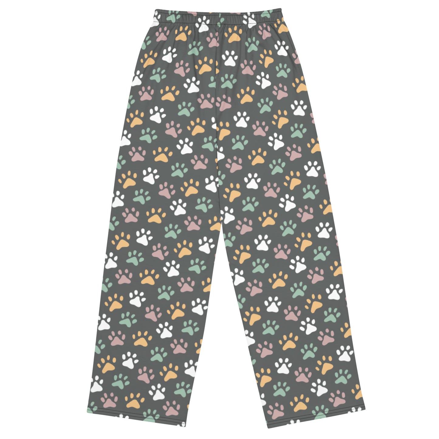 Paw Print Super Soft Wide-leg Pajama/Sweats Bottoms