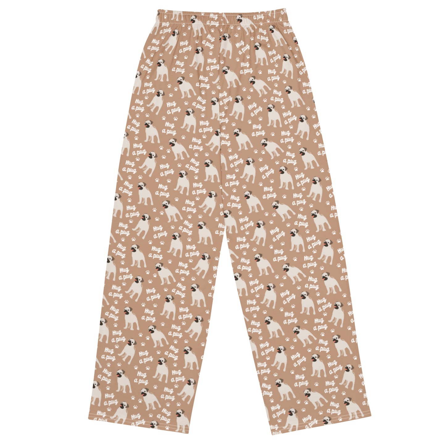 Hug a Pug Dog Lovers Super Soft Wide-leg Pajama/Sweats Bottoms
