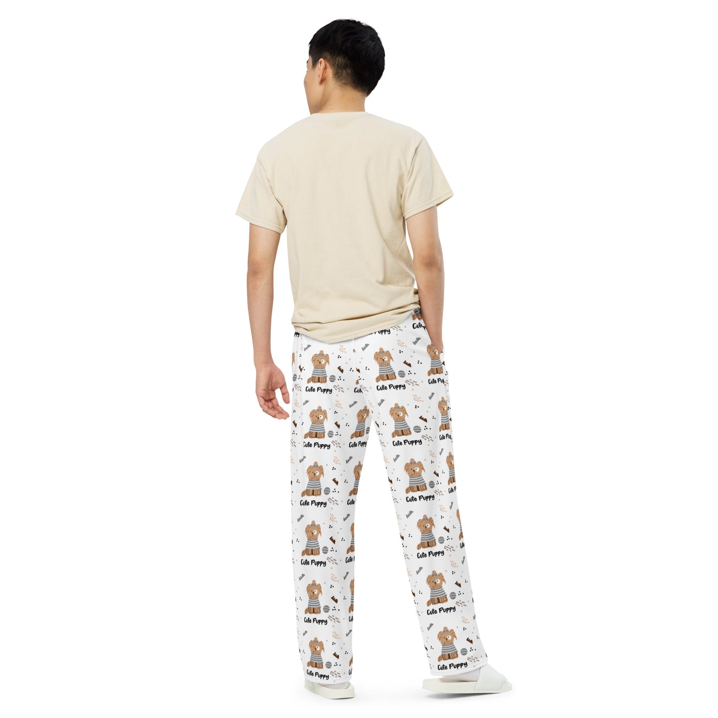 Cute Puppy Wide Leg Pants