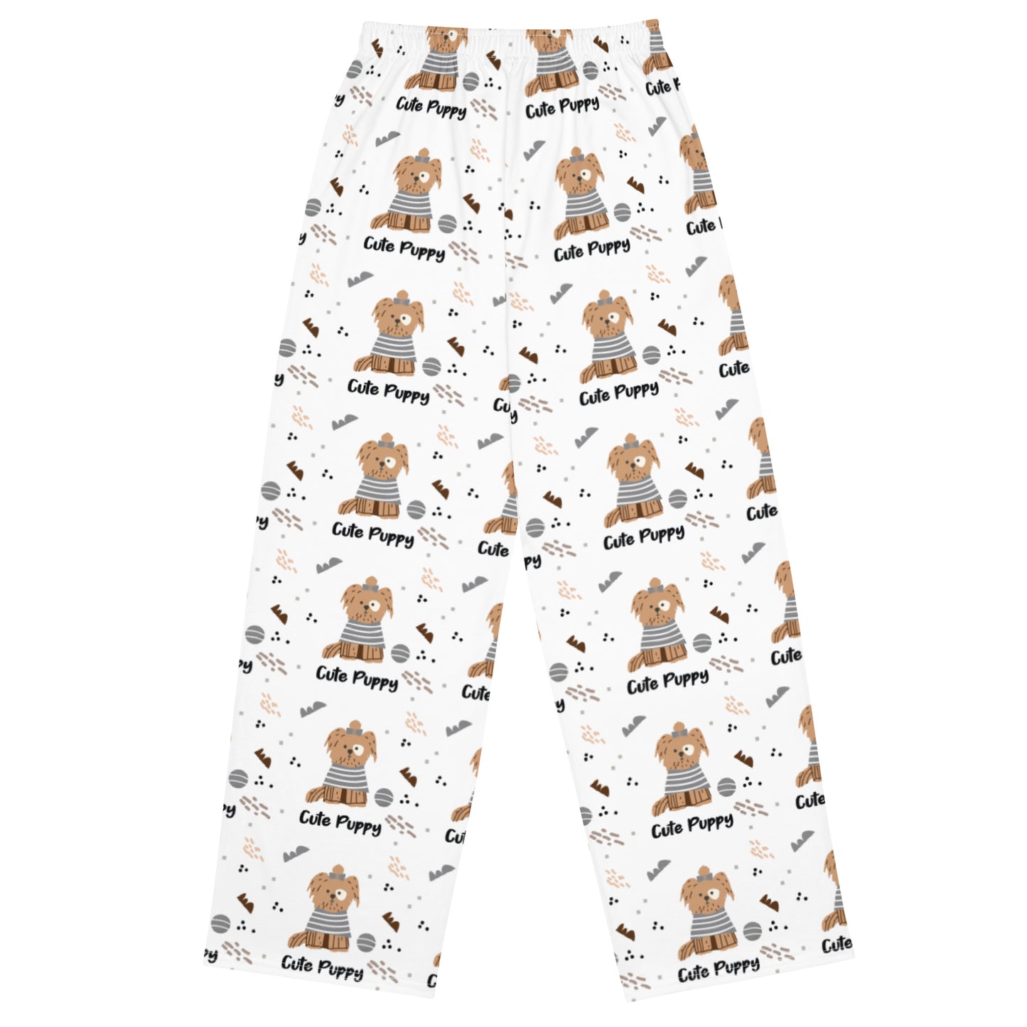Cute Puppy Wide Leg Pants