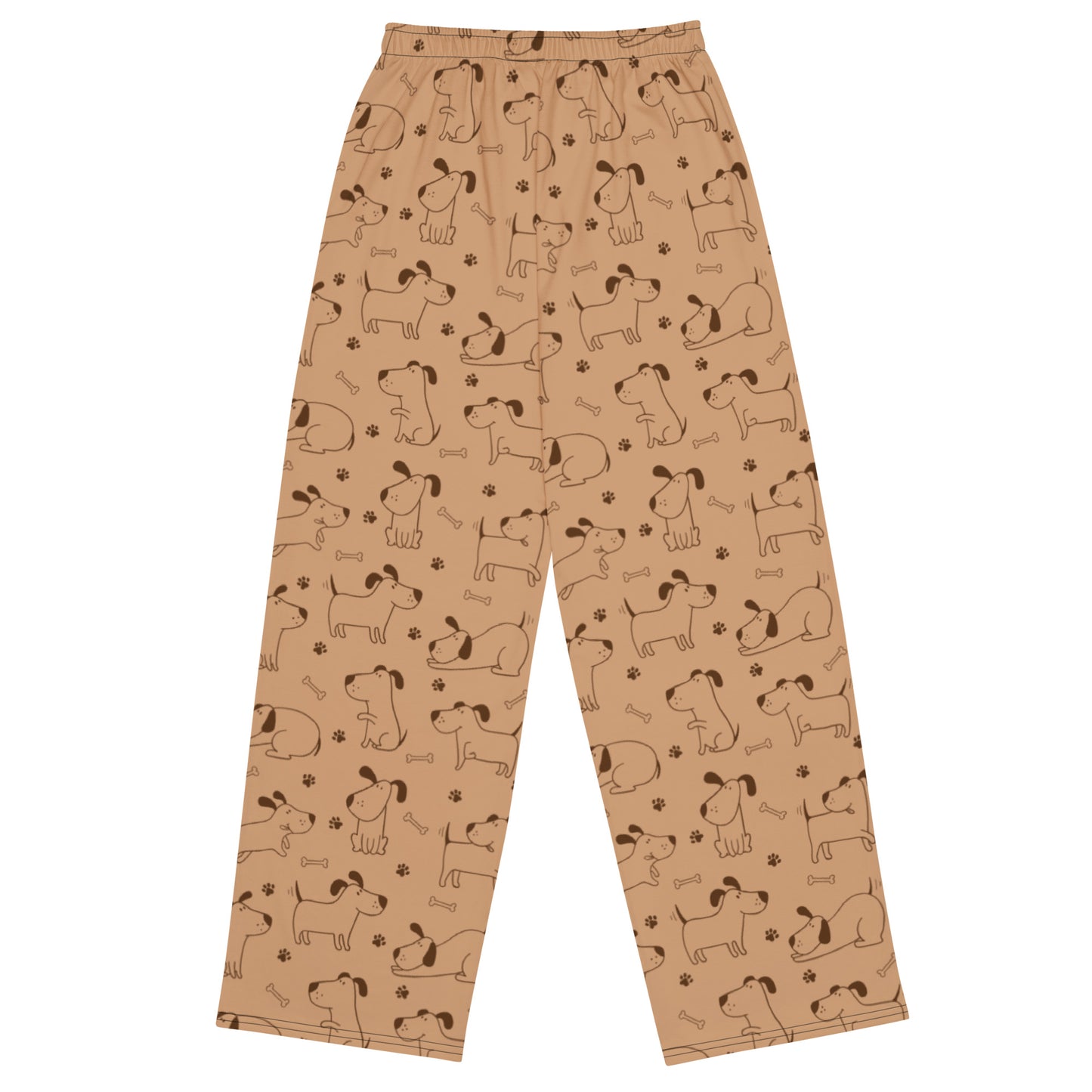 Playful Dog Cartoon Wide Leg Pants