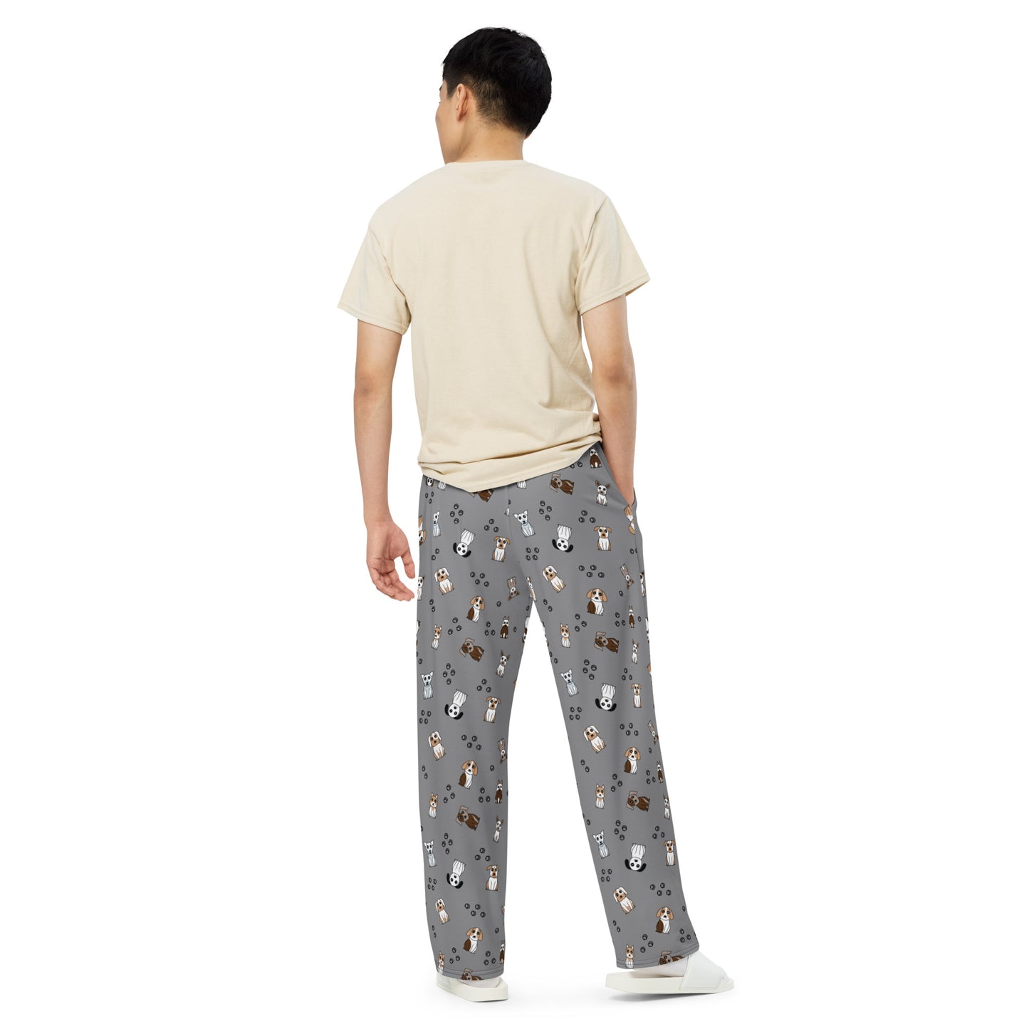 Puppies Cuteness Wide Leg Pants