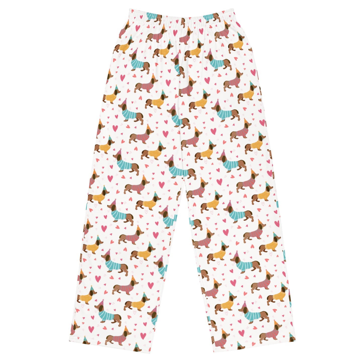 Dog Party Themed Super Soft Wide-leg Pajama/Sweats Bottoms