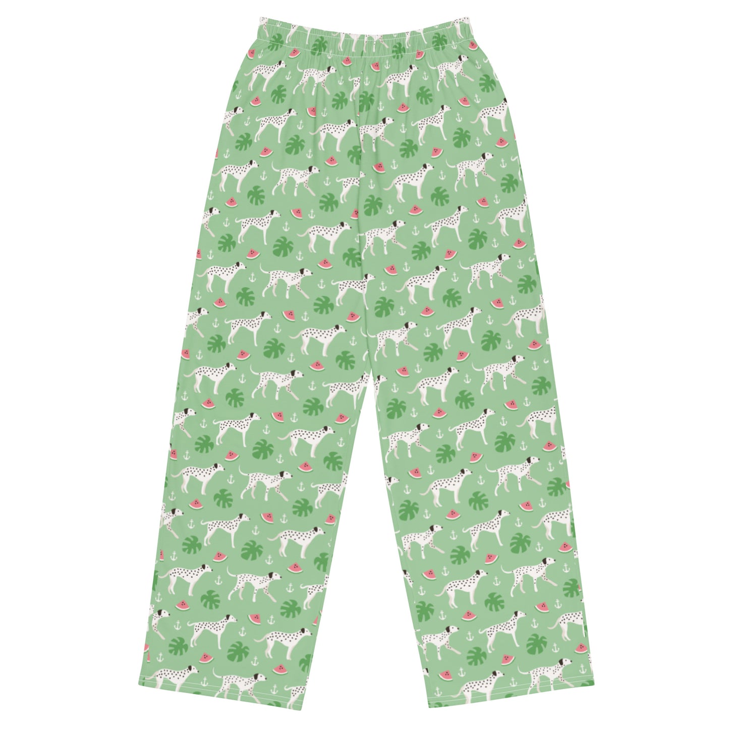Dog and Watermelon Lovers Super Soft Wide-leg Pajama/Sweats Bottoms