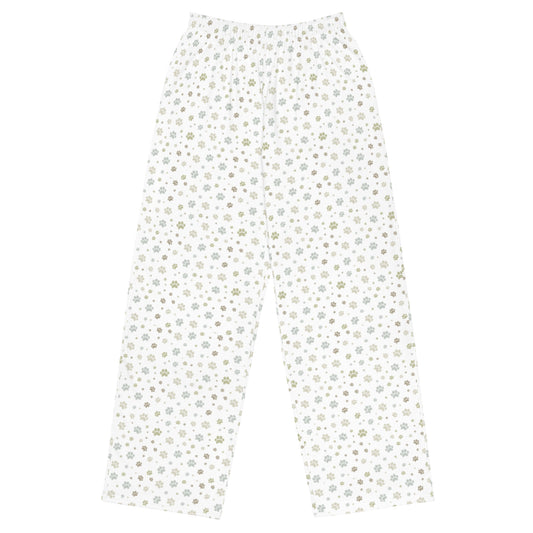 Paw Print Super Soft Wide-leg Pajama/Sweats Bottoms