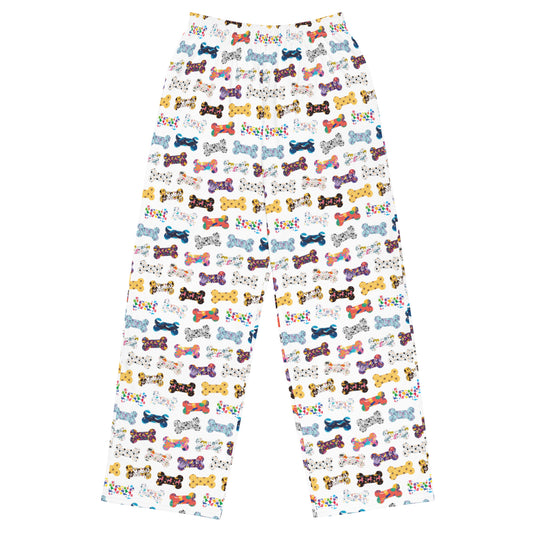 Dog Bones Pattern for Dog Lovers Super Soft Wide-leg Pajama/Sweats Bottoms