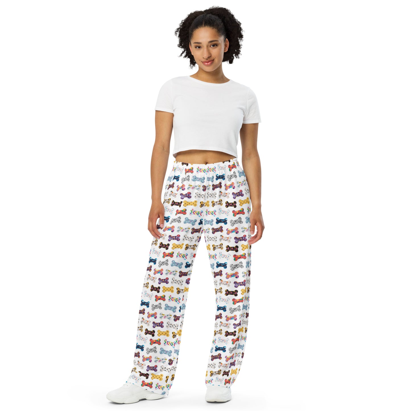 Dog Bones Pattern for Dog Lovers Super Soft Wide-leg Pajama/Sweats Bottoms