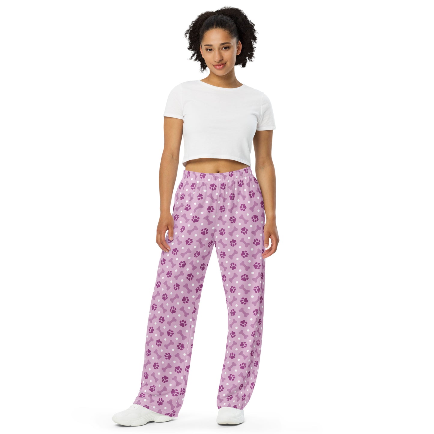 Paws & Bone Print Super Soft Wide-leg Pajama/Sweats Bottoms