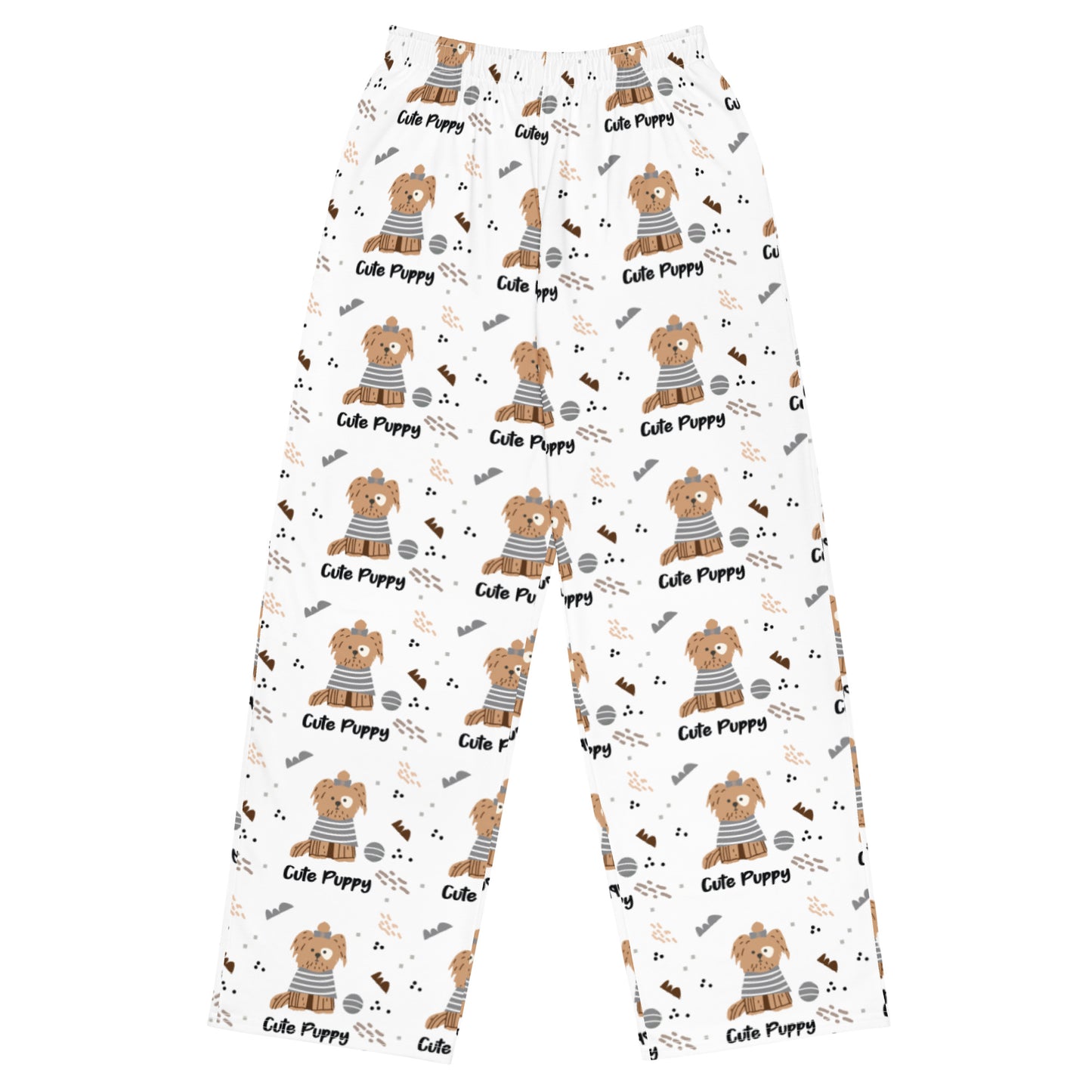 Cute Puppy Wide Leg Pants