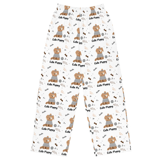 Cute Puppy Wide Leg Pants