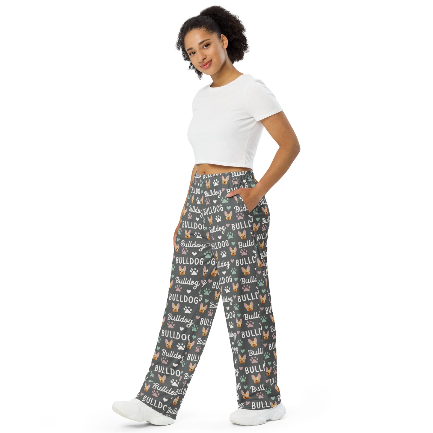 Bulldog Lovers Super Soft Wide-leg Pajama/Sweats Bottoms