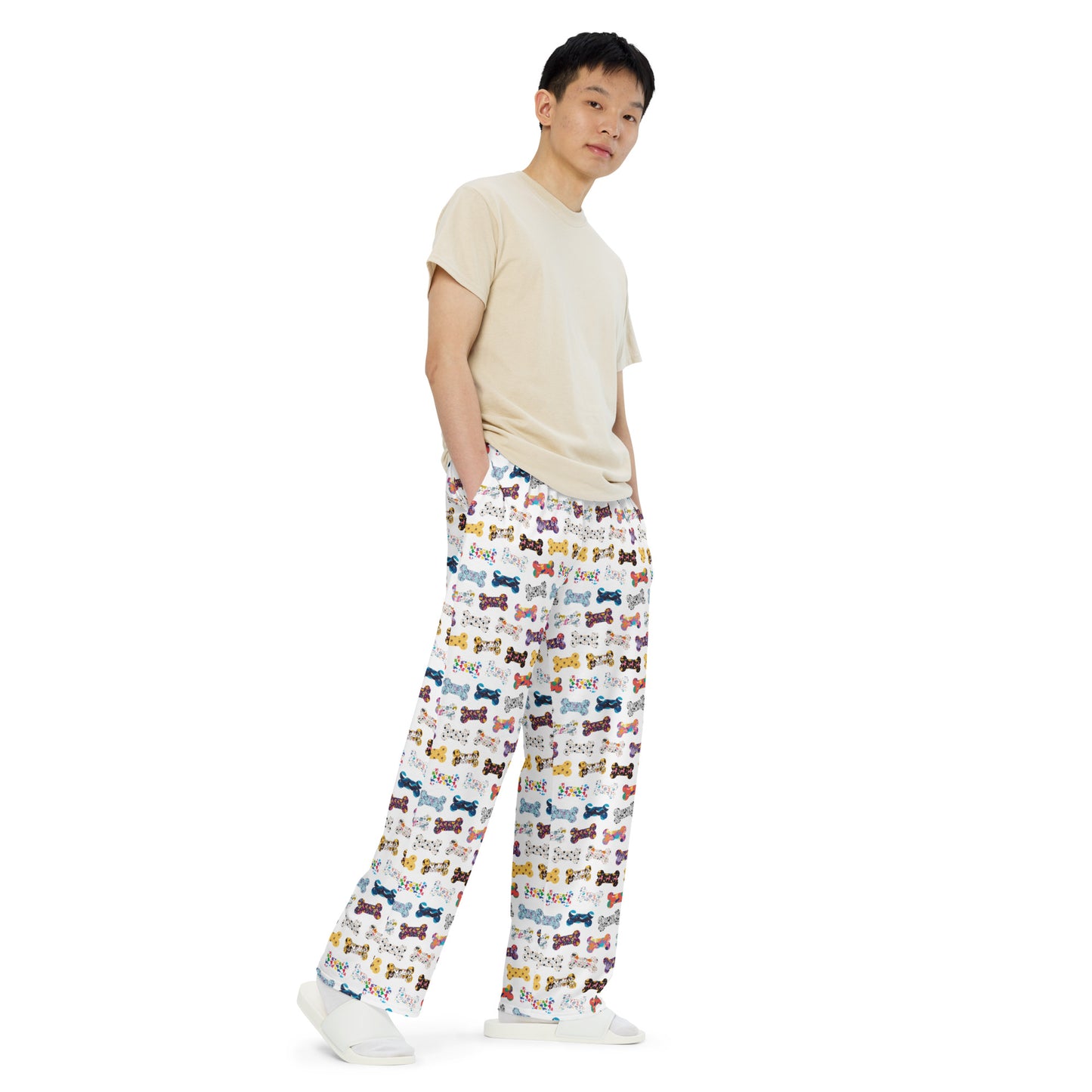 Dog Bones Pattern for Dog Lovers Super Soft Wide-leg Pajama/Sweats Bottoms