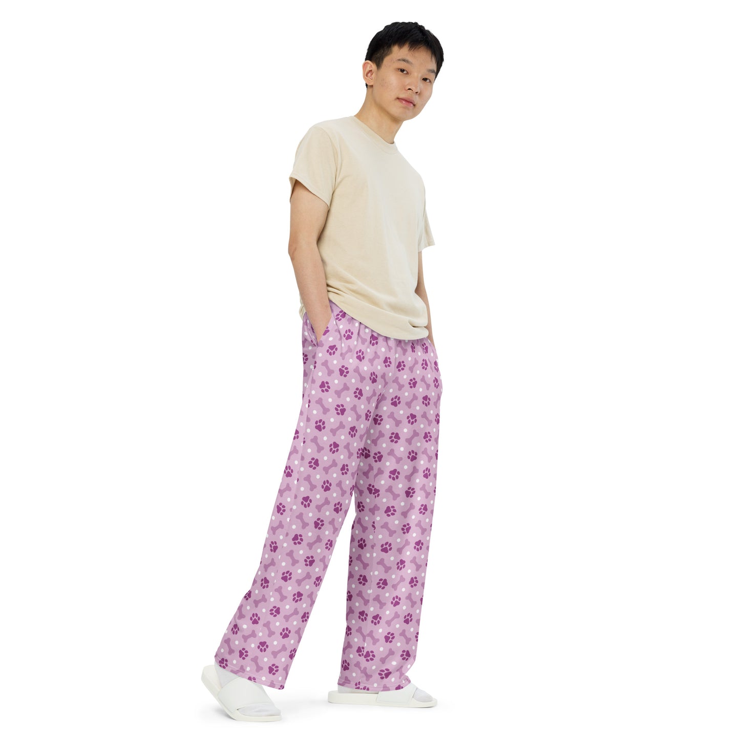 Paws & Bone Print Super Soft Wide-leg Pajama/Sweats Bottoms