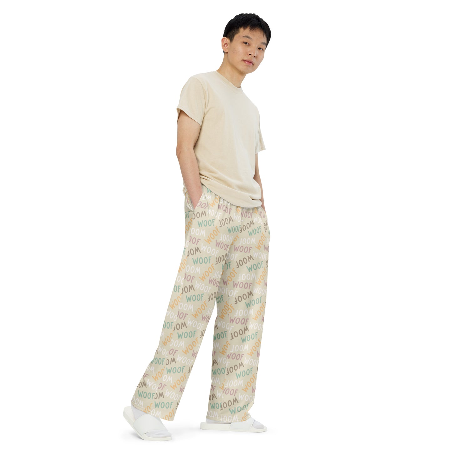 Woof Woof Dog Lovers Super Soft Wide-leg Pajama/Sweats Bottoms