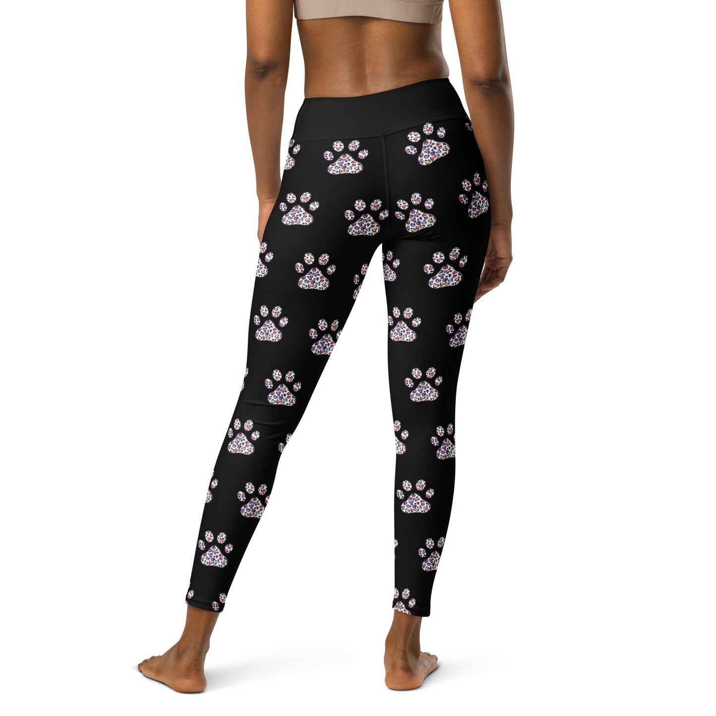 Heart Paw Prints Yoga Leggings for Dog Lovers