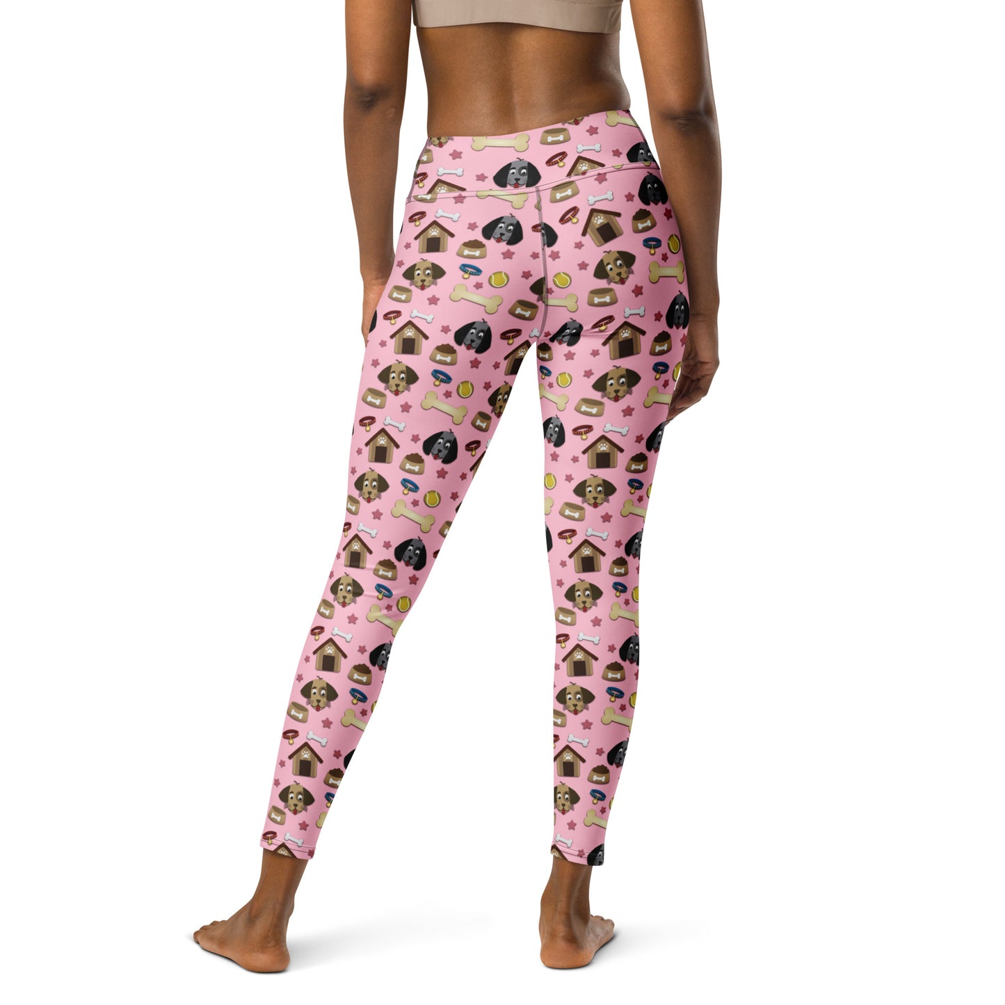 Dog Face, Bone & Dog House Pattern Yoga Leggings
