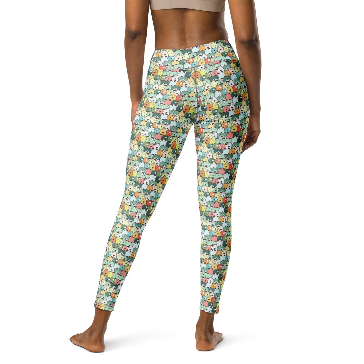 Shades of Green Dogs Yoga Leggings