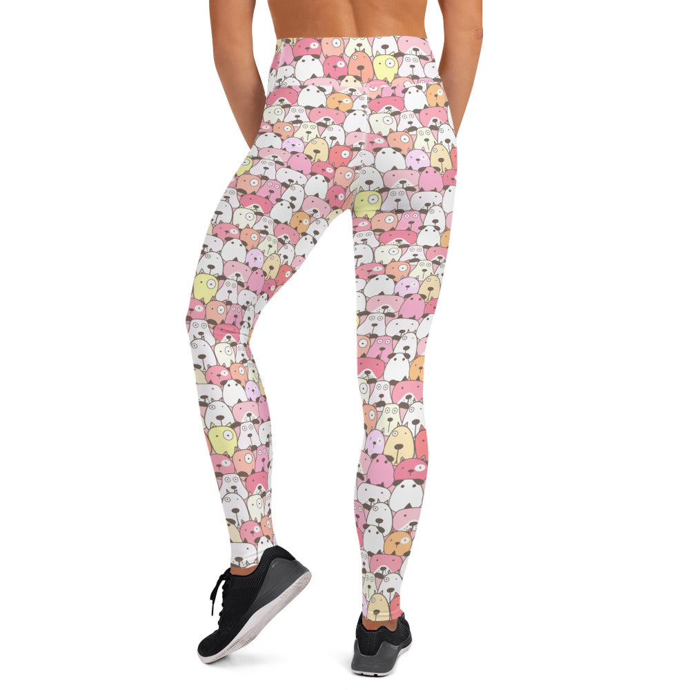 Shades of Pink Dog Love Yoga Leggings