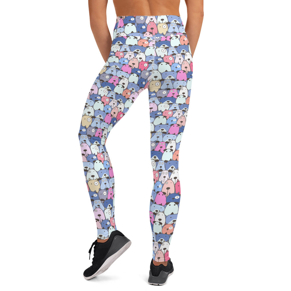 Shades of Blue Dog Love Yoga Leggings