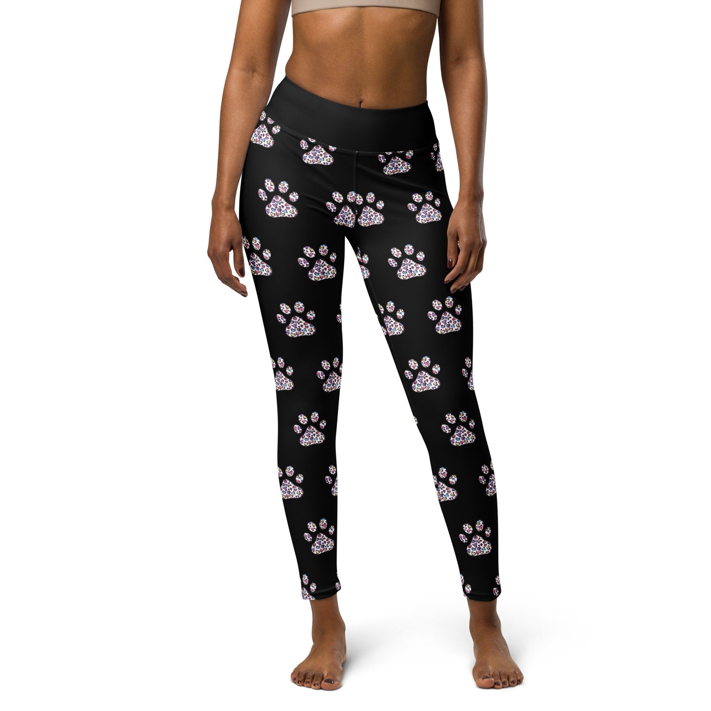 Heart Paw Prints Yoga Leggings for Dog Lovers