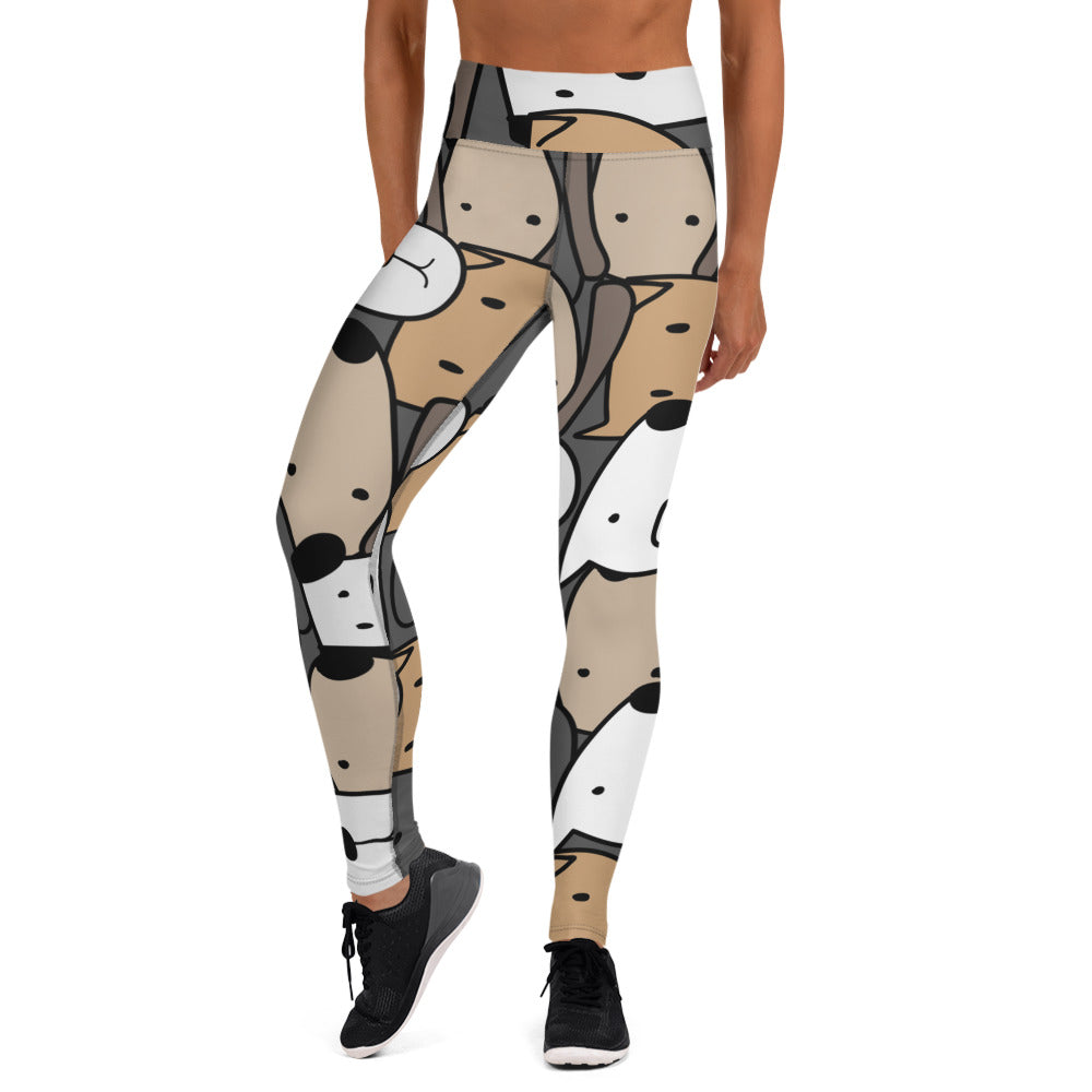 Cute Dog Faces Yoga Leggings