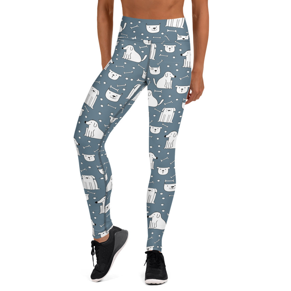 Blue Dog Doodles Yoga Leggings