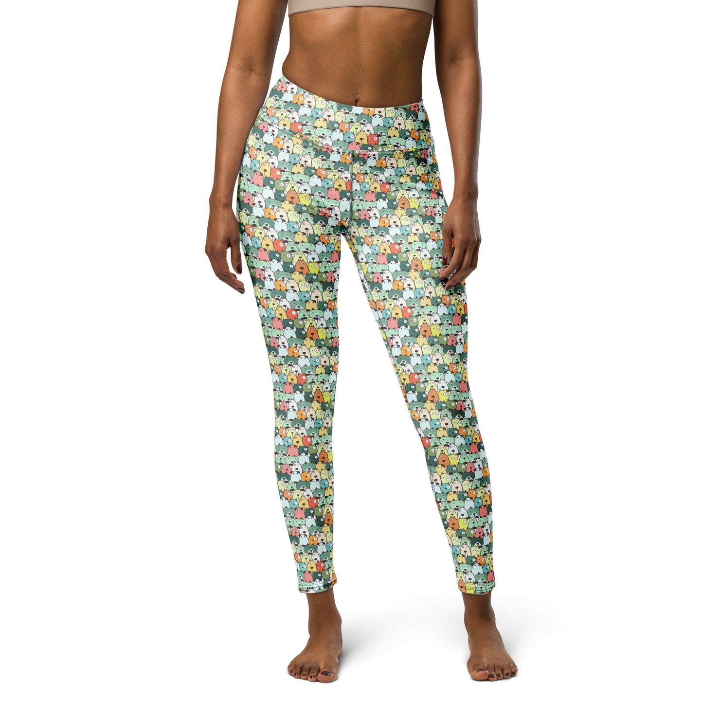Shades of Green Dogs Yoga Leggings