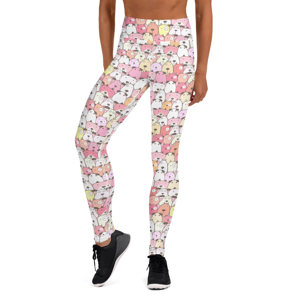 Shades of Pink Dog Love Yoga Leggings
