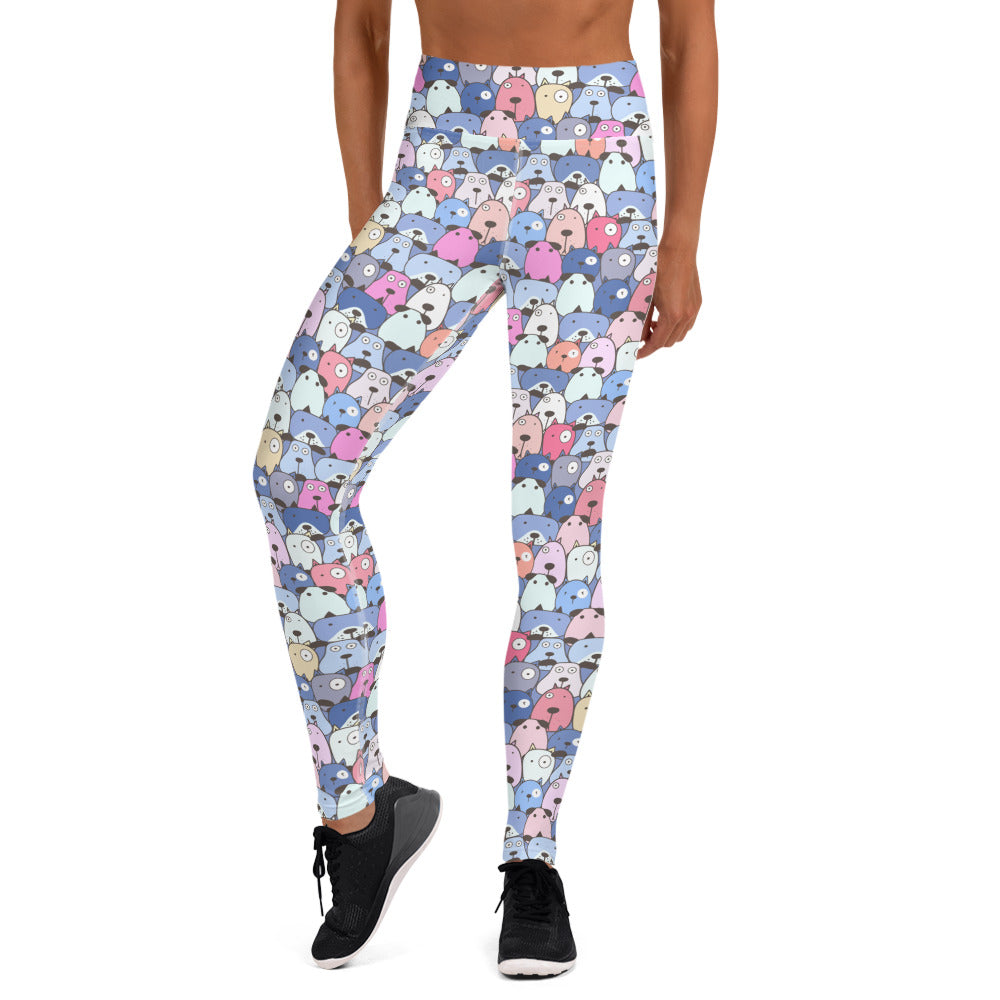 Shades of Blue Dog Love Yoga Leggings