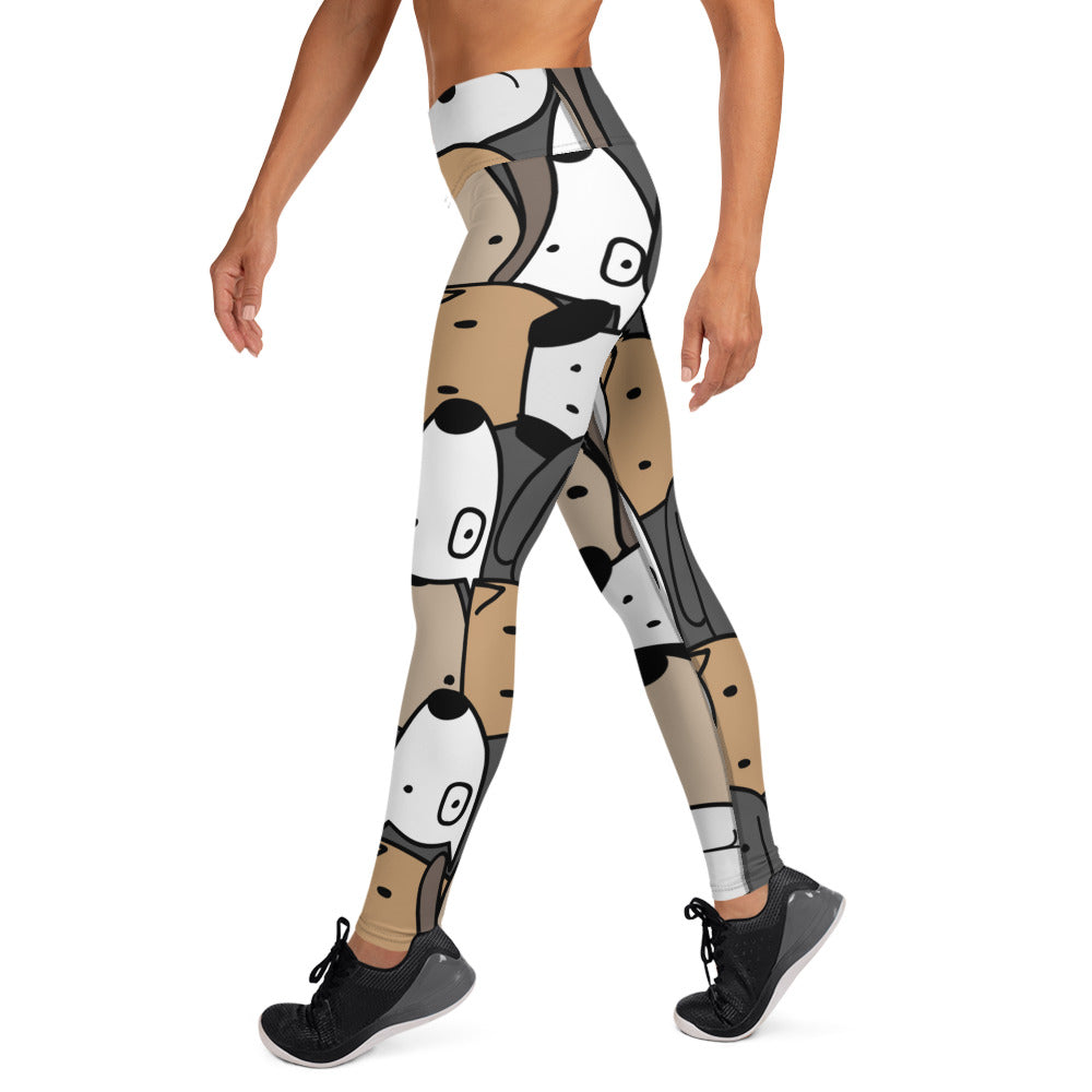 Cute Dog Faces Yoga Leggings