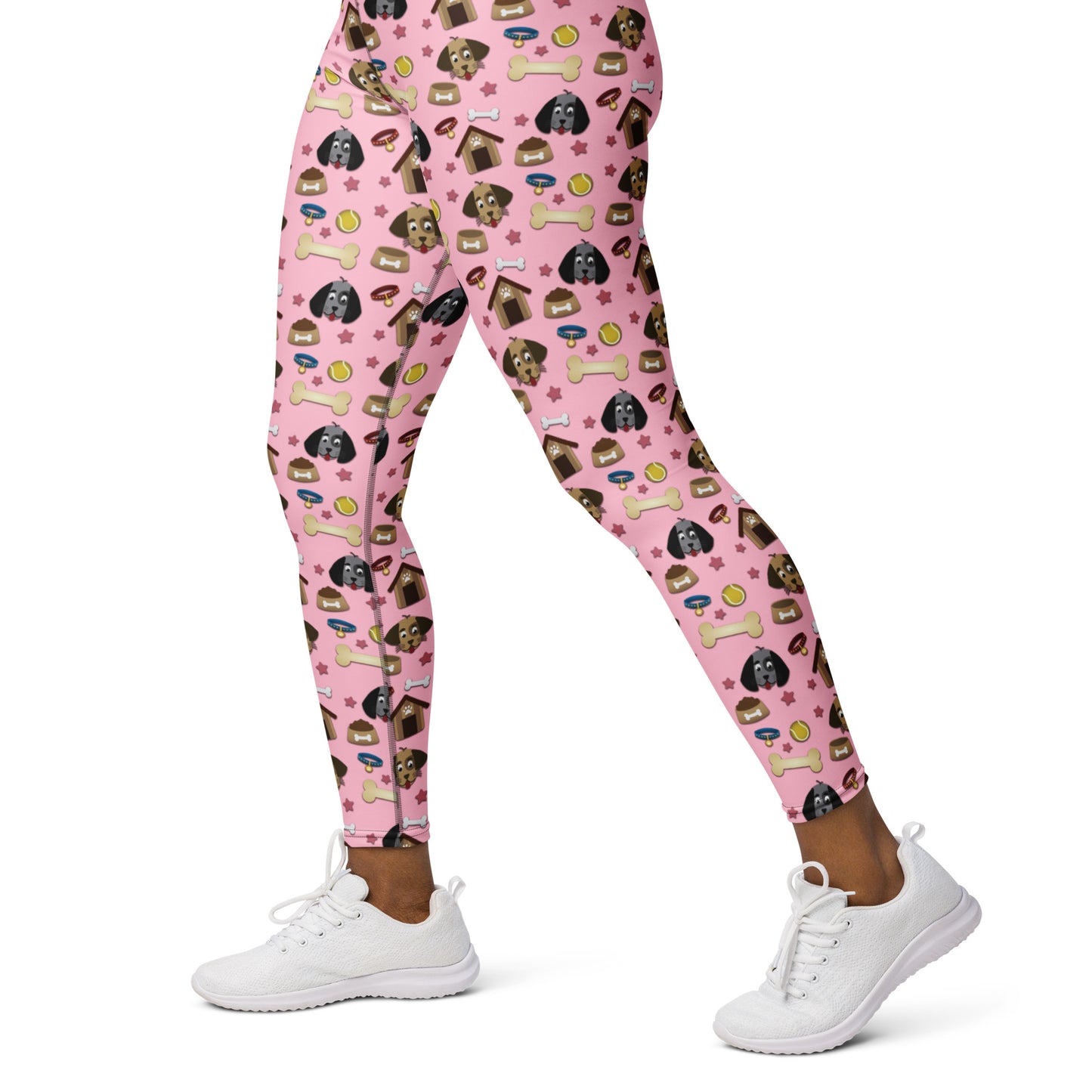 Dog Face, Bone & Dog House Pattern Yoga Leggings