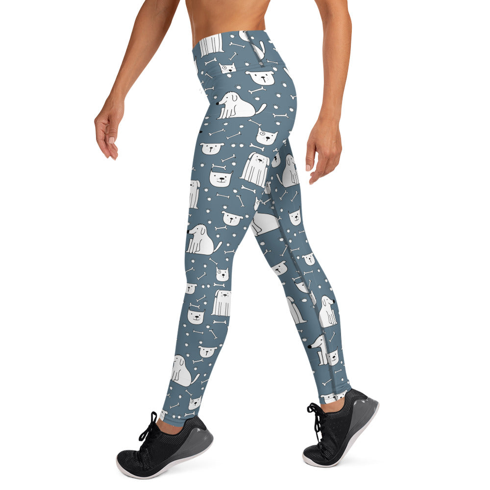 Blue Dog Doodles Yoga Leggings