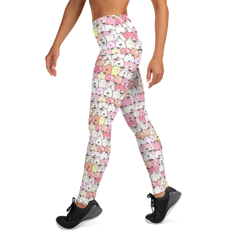 Shades of Pink Dog Love Yoga Leggings