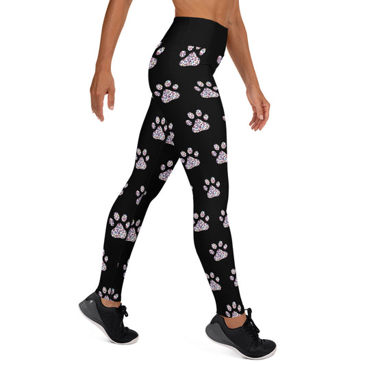 Heart Paw Prints Yoga Leggings for Dog Lovers