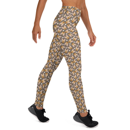 Puppy Face Brown Yoga Leggings
