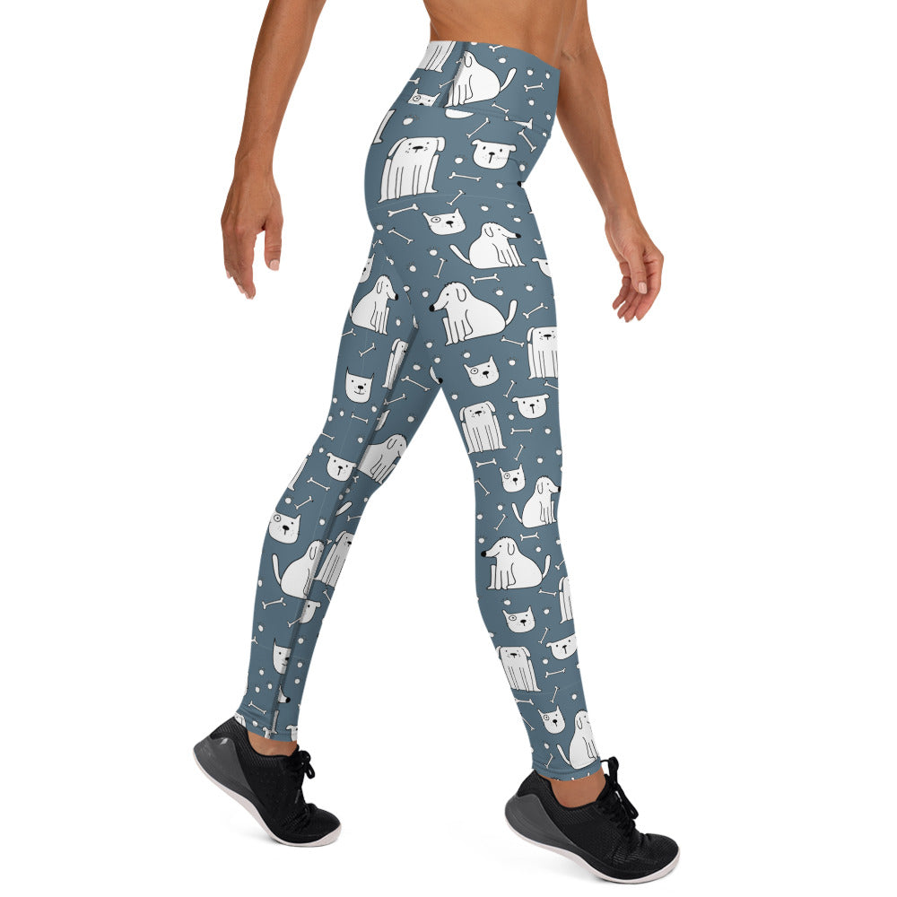 Blue Dog Doodles Yoga Leggings