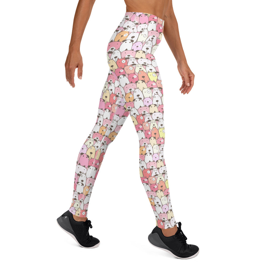 Shades of Pink Dog Love Yoga Leggings
